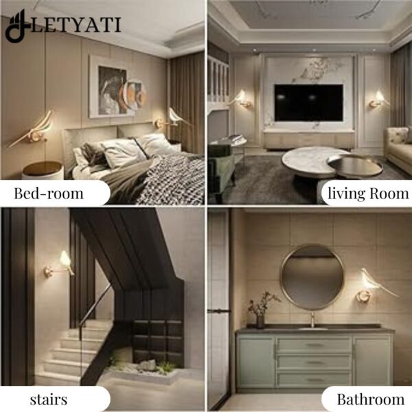 LetYati LED Bird Wall Light – Modern Decorative Wall Lamp for Living Room & Bedroom - Image 3